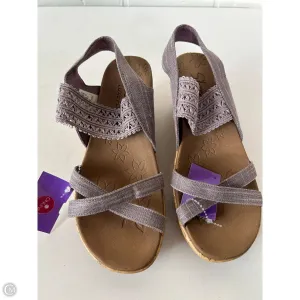 Sandals Heels Wedge By Skechers In Purple, Size: 7