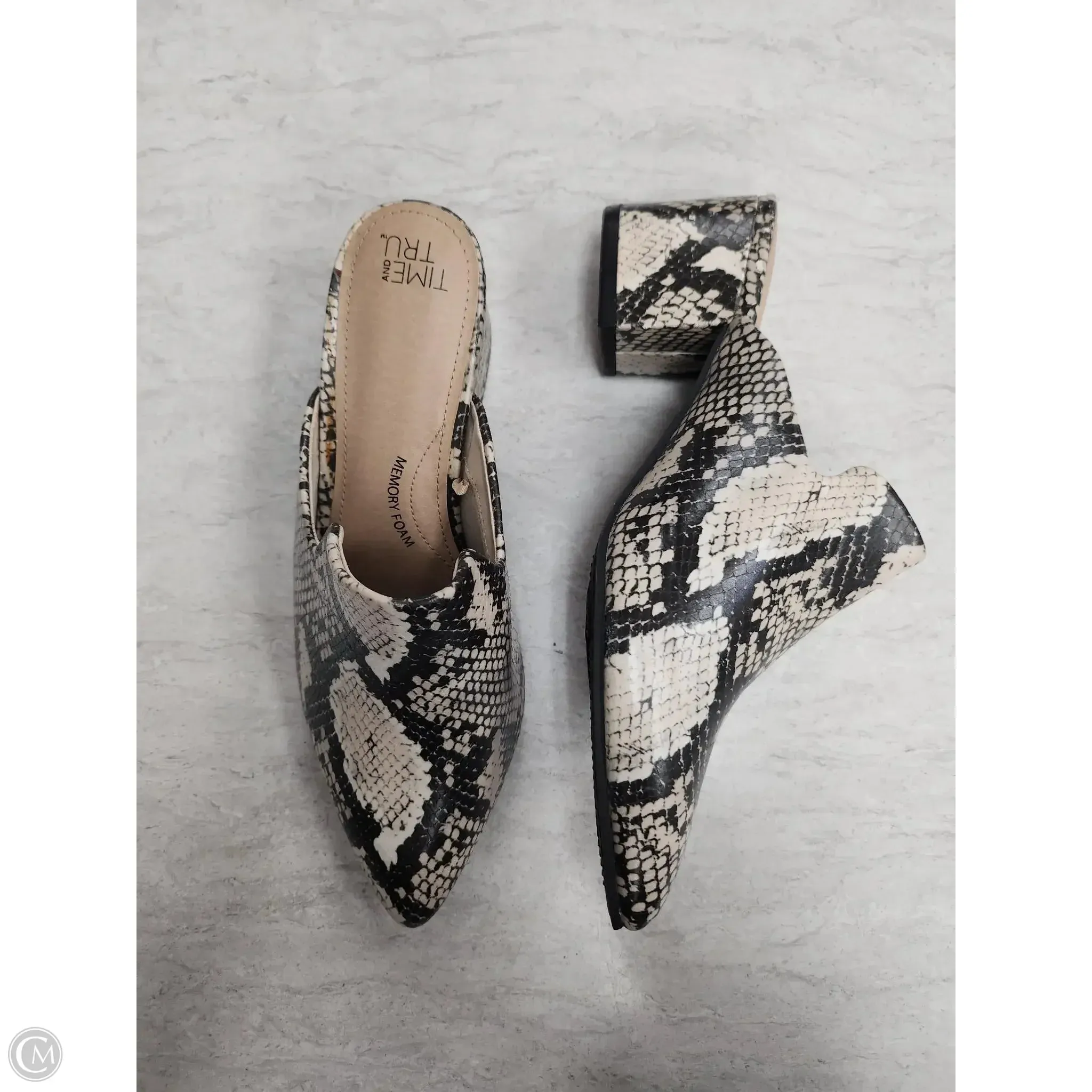 Shoes Heels Block By Time And Tru In Snakeskin Print, Size: 8