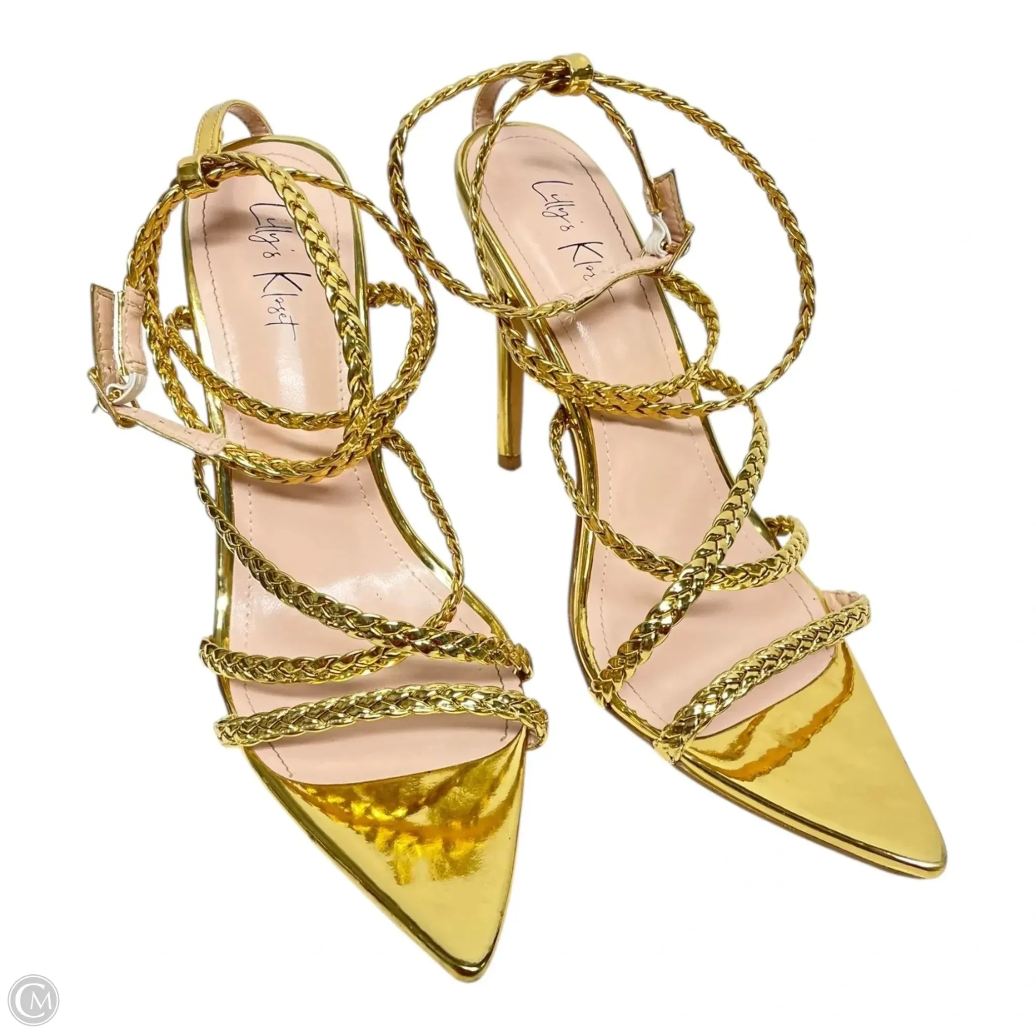Shoes Heels Stiletto By Lillys Kloset In Gold, Size: 8.5