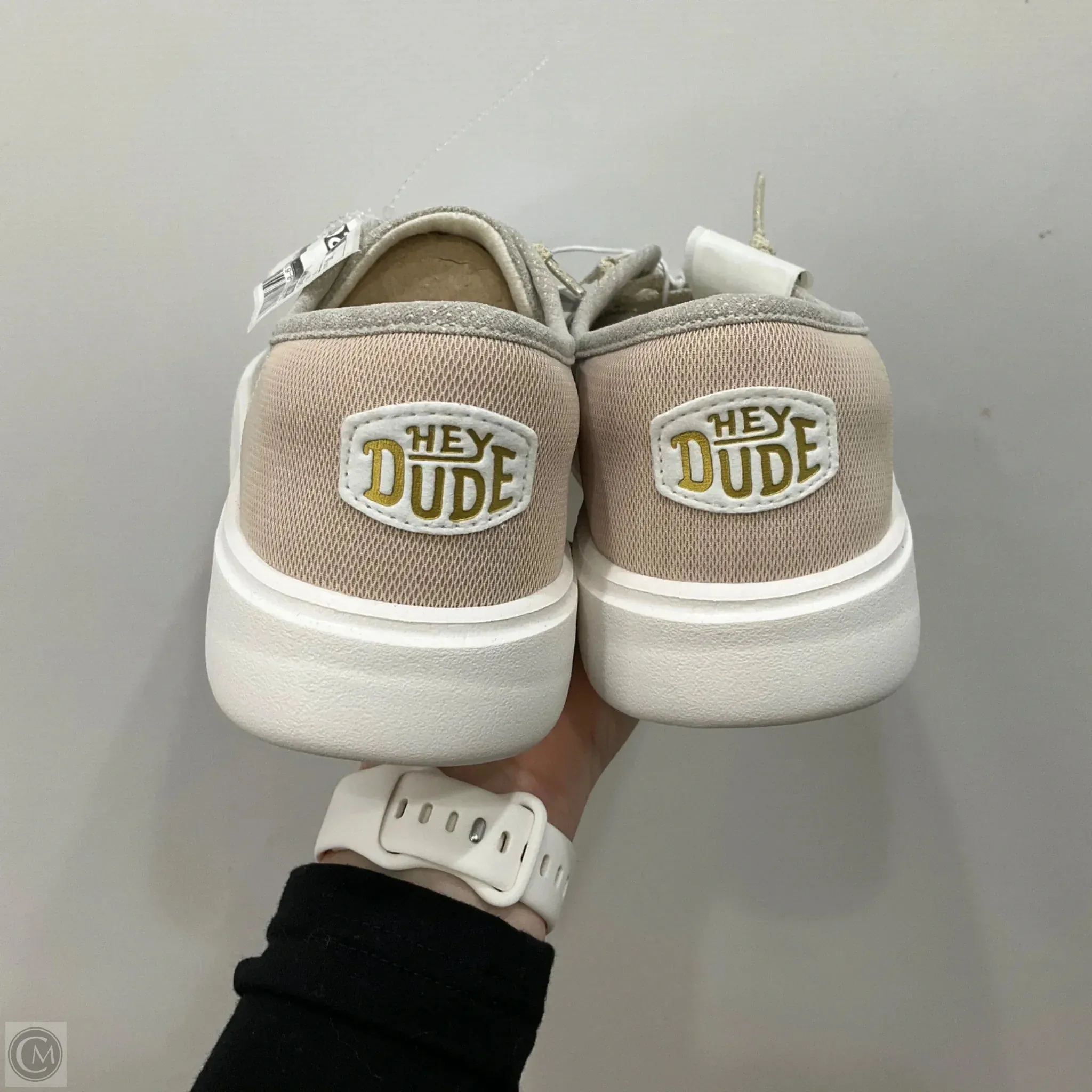 Shoes Sneakers By Hey Dude In Tan, Size: 10