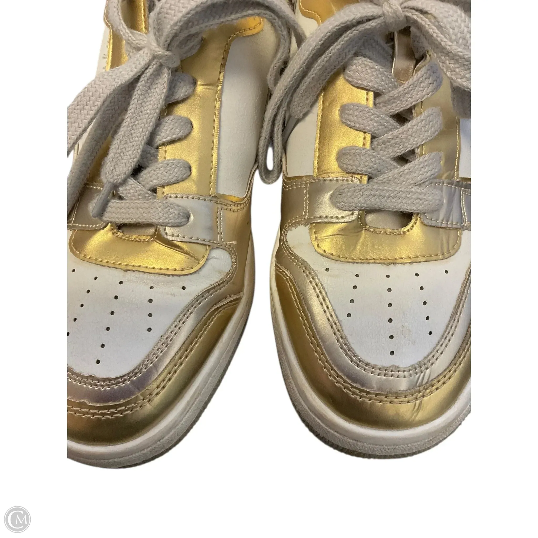 Shoes Sneakers By Shu Shop In Gold & White, Size: 9
