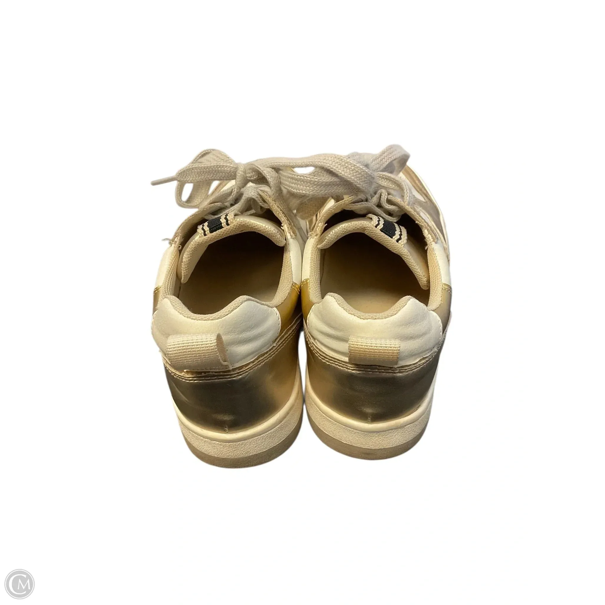 Shoes Sneakers By Shu Shop In Gold & White, Size: 9