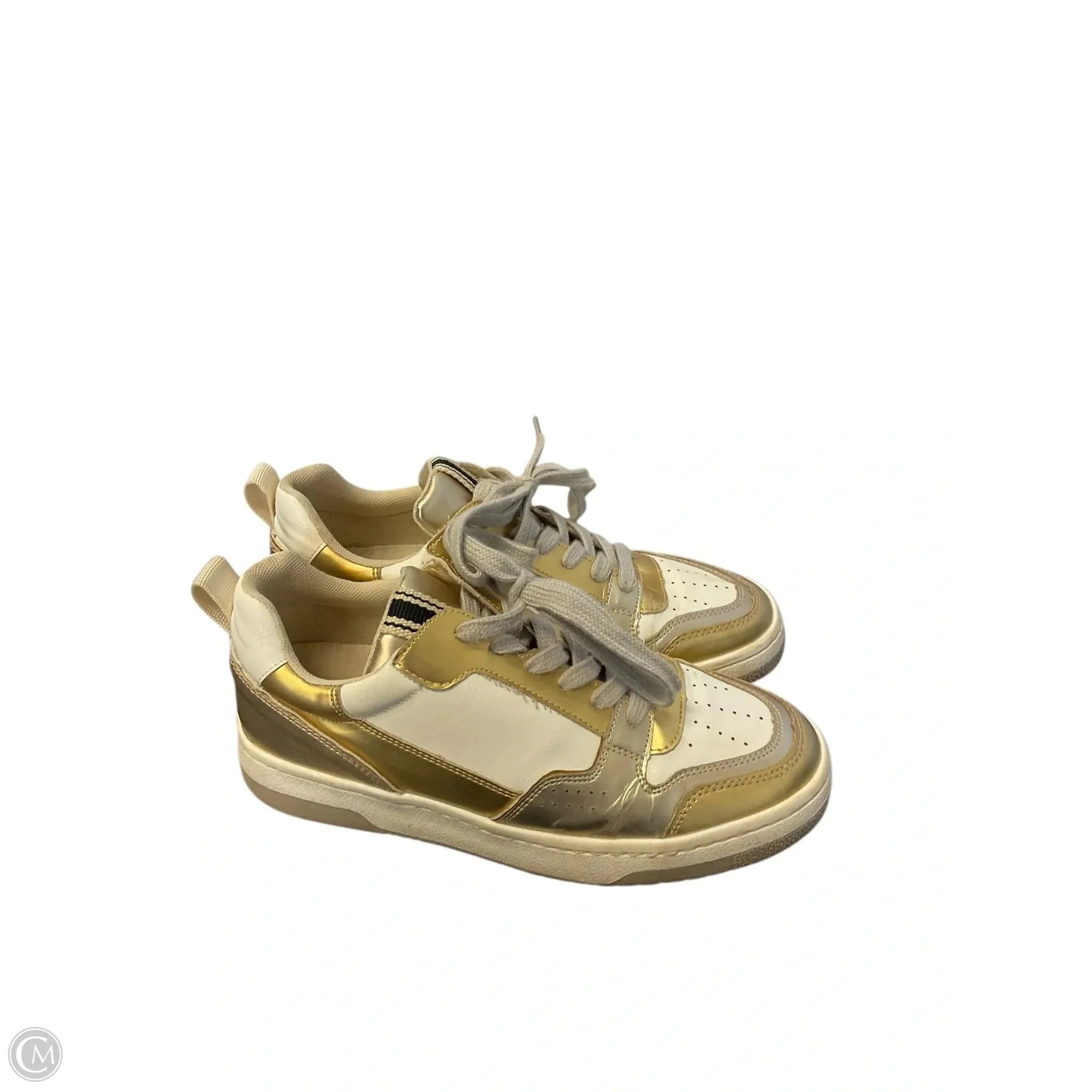 Shoes Sneakers By Shu Shop In Gold & White, Size: 9