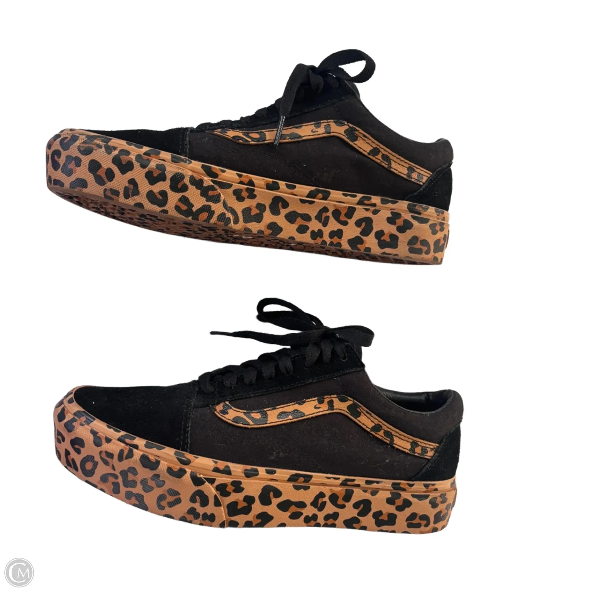 Shoes Sneakers By Vans In Black & Brown, Size: 8.5