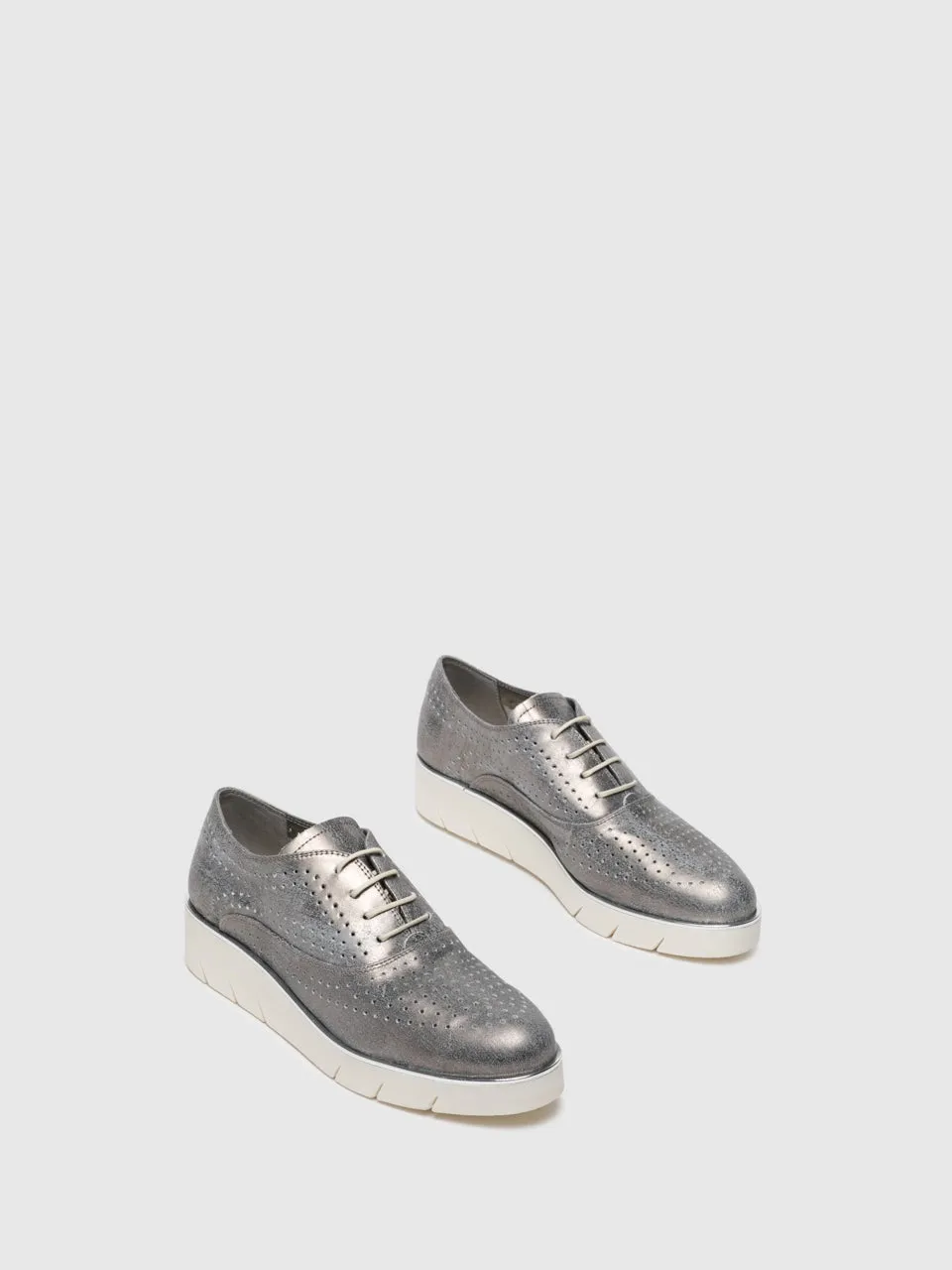 Silver Lace-up Shoes
