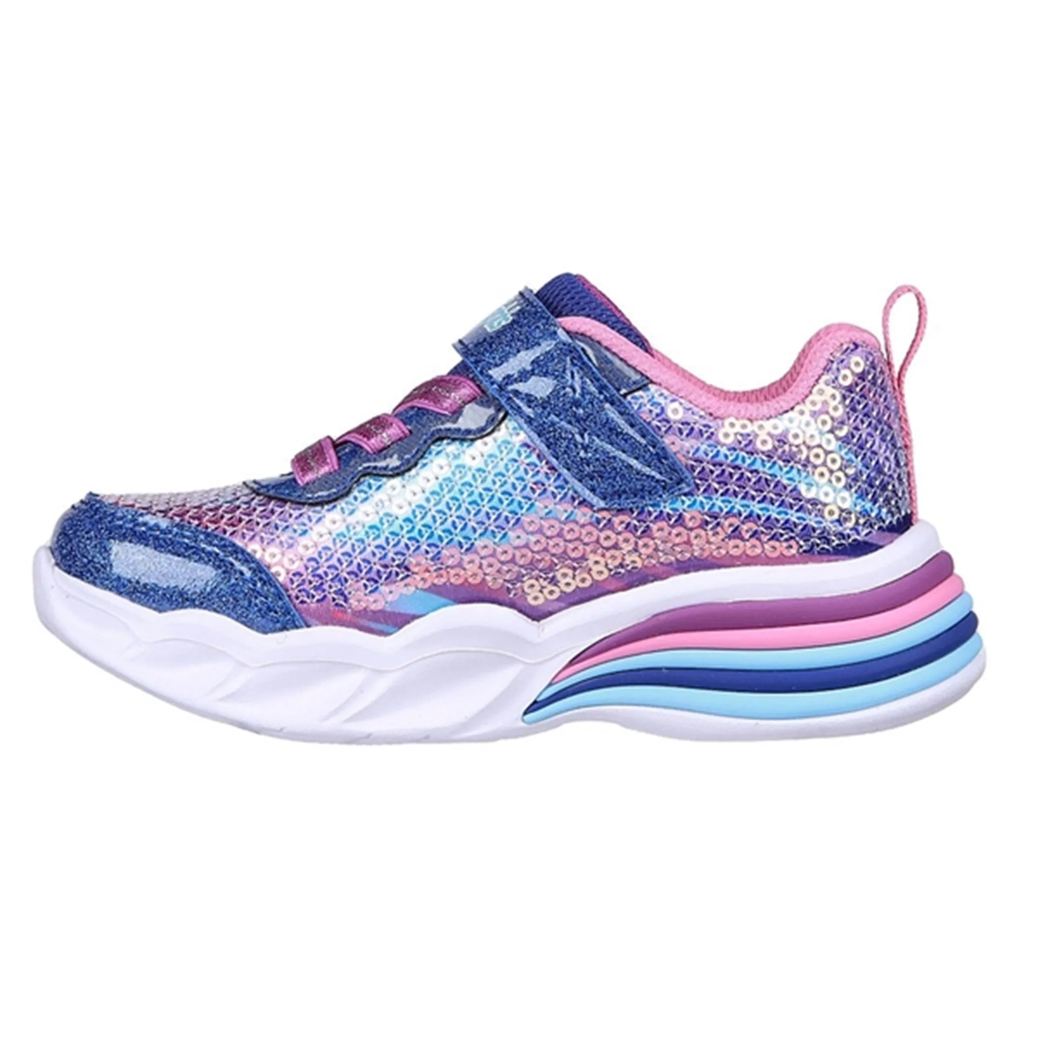 Skechers S-Lights Heart Lights Sneakers Lets Shine Navy Multicolor