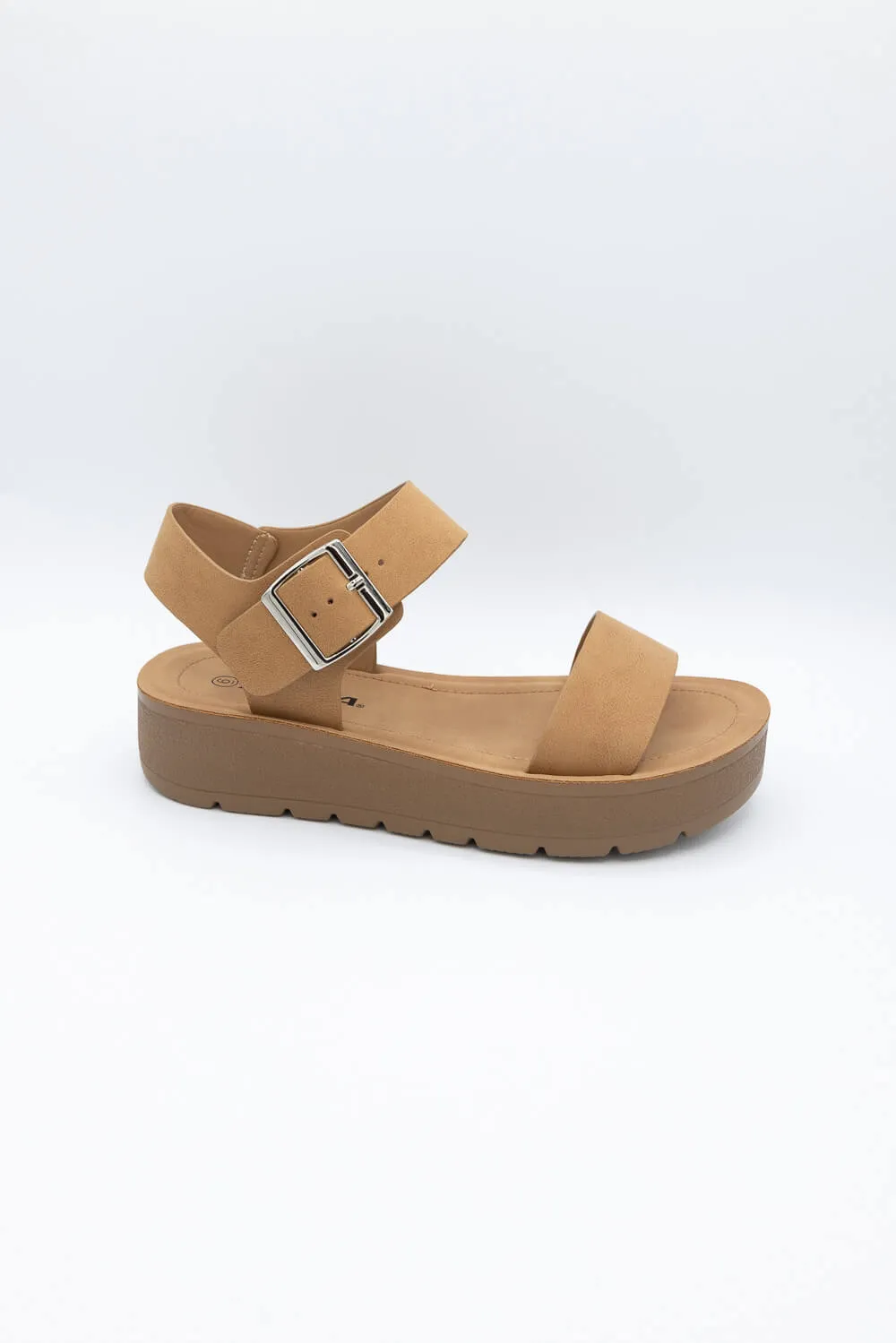 Soda Detect Band Ankle Strap Sandals for Women in Tan | DETECT-S TAN