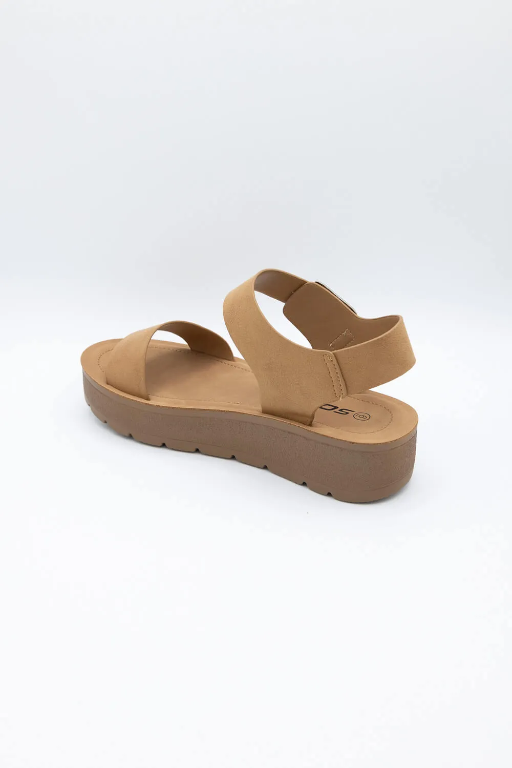 Soda Detect Band Ankle Strap Sandals for Women in Tan | DETECT-S TAN