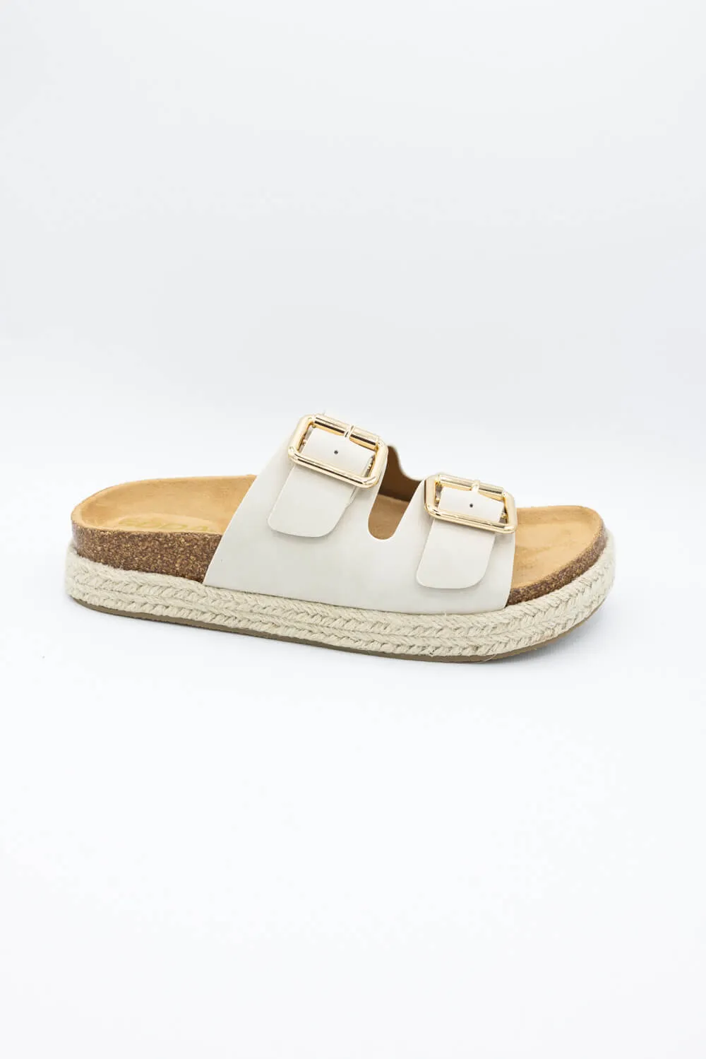 Soda Marfa Buckle Platform Sandals for Women in Bone | MARFA-S BONE