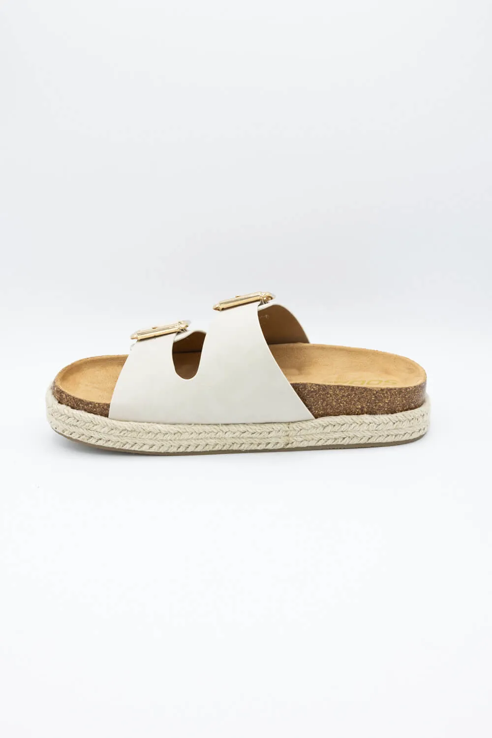 Soda Marfa Buckle Platform Sandals for Women in Bone | MARFA-S BONE