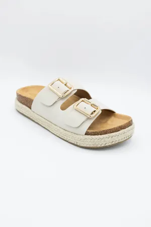 Soda Marfa Buckle Platform Sandals for Women in Bone | MARFA-S BONE