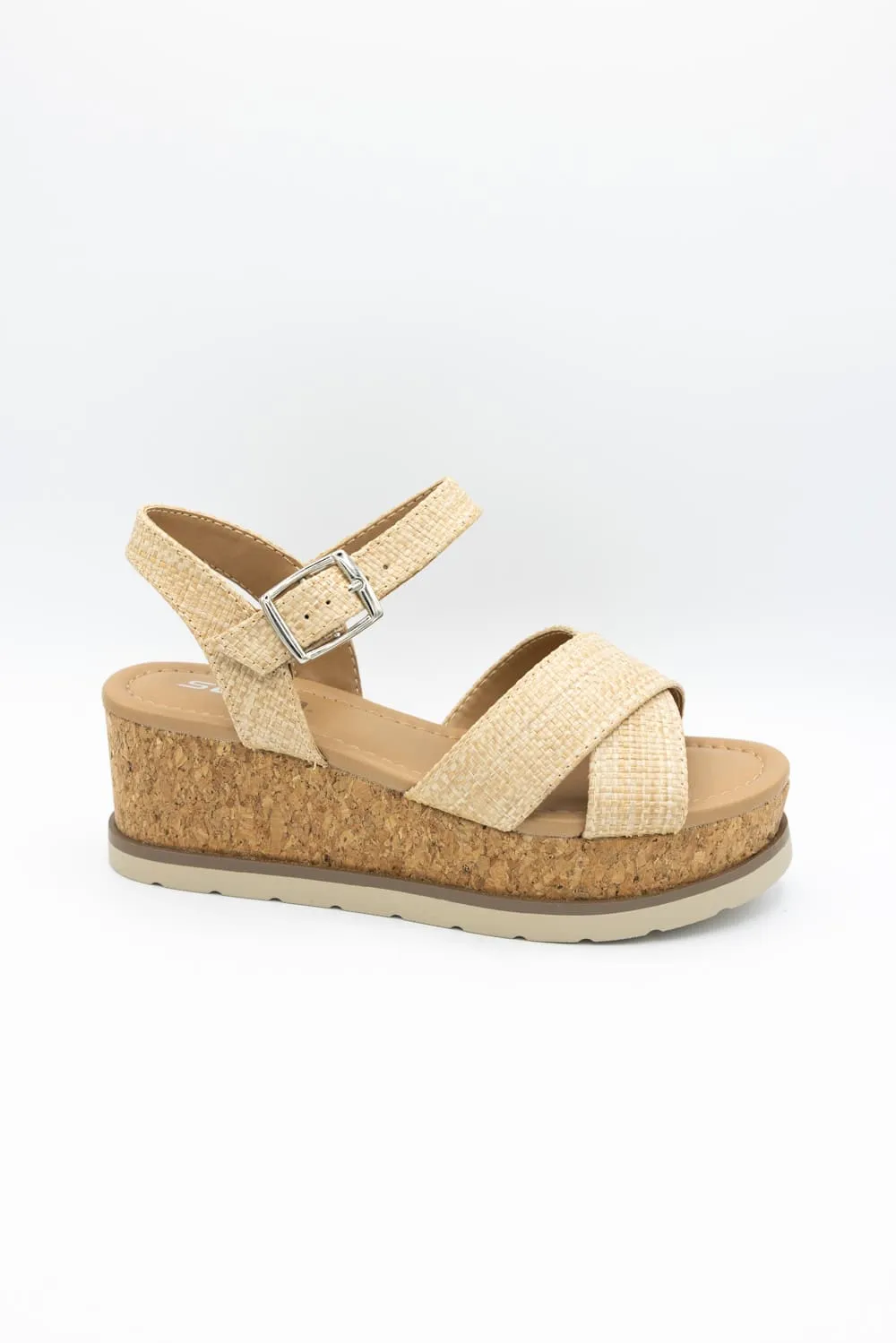 Soda Seville Raffia Sandals for Women in Natural | SEVILLE-NAT/RAF