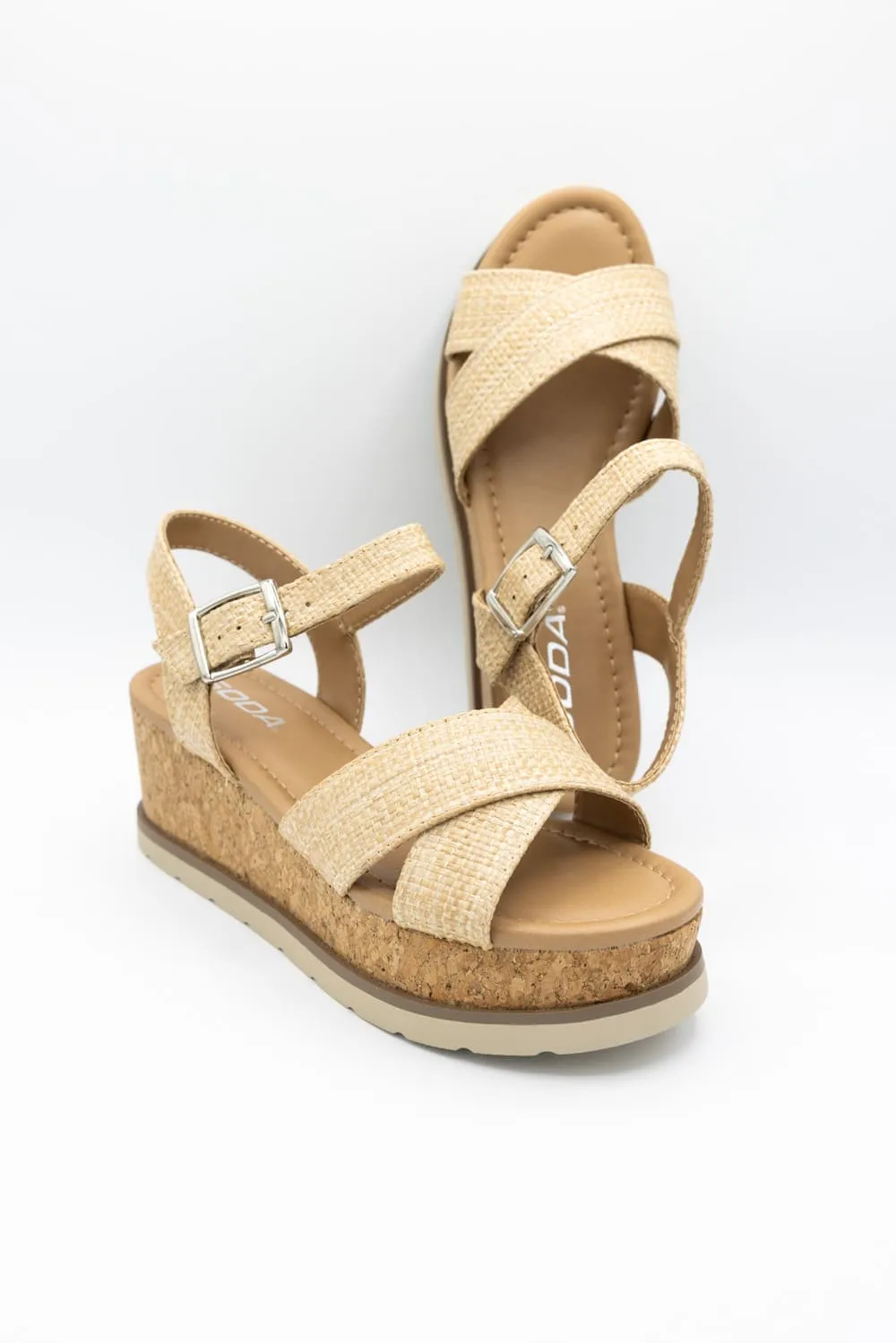 Soda Seville Raffia Sandals for Women in Natural | SEVILLE-NAT/RAF