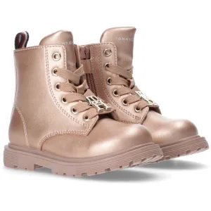 Tommy Hilfiger Rose Gold Lace-Up Bootie