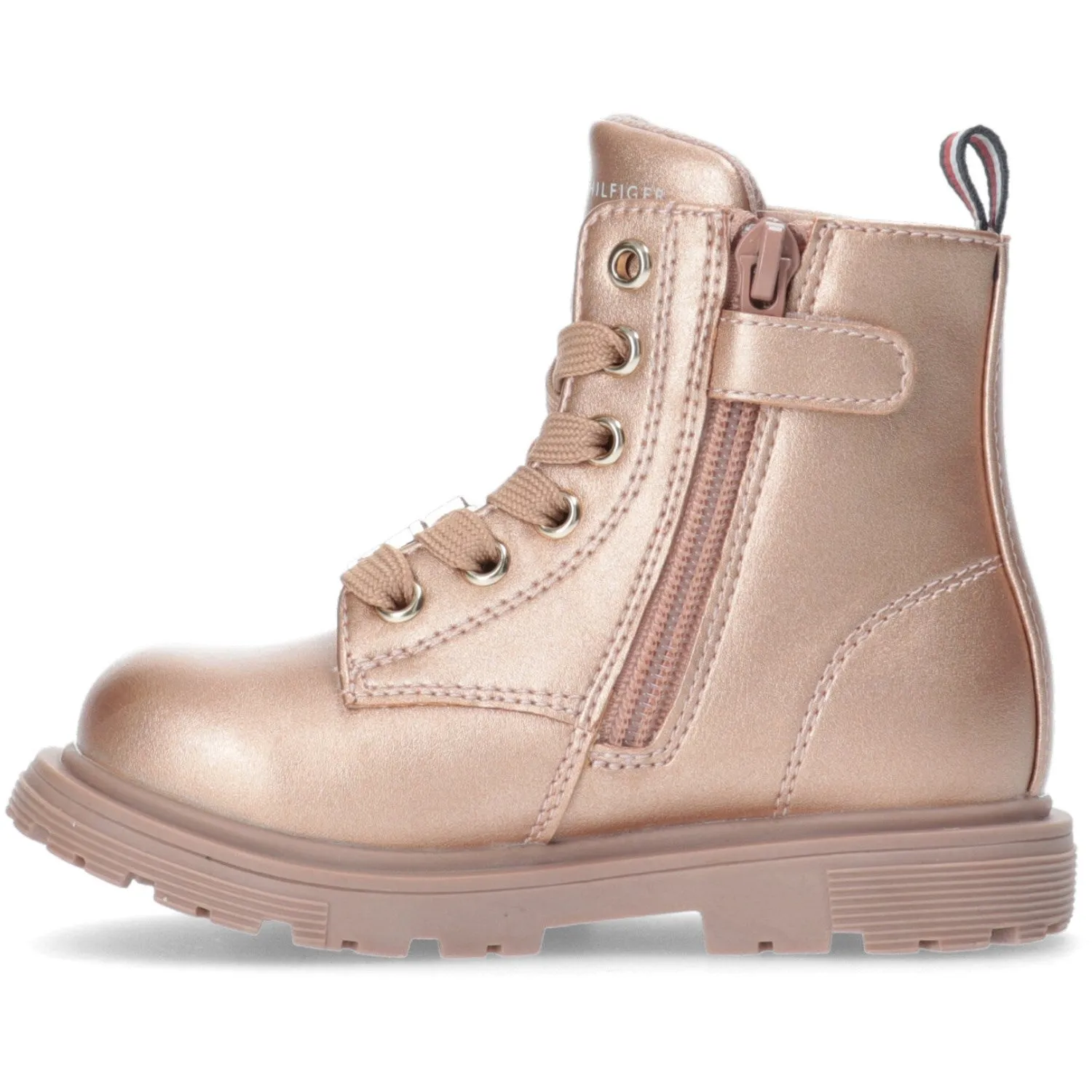 Tommy Hilfiger Rose Gold Lace-Up Bootie