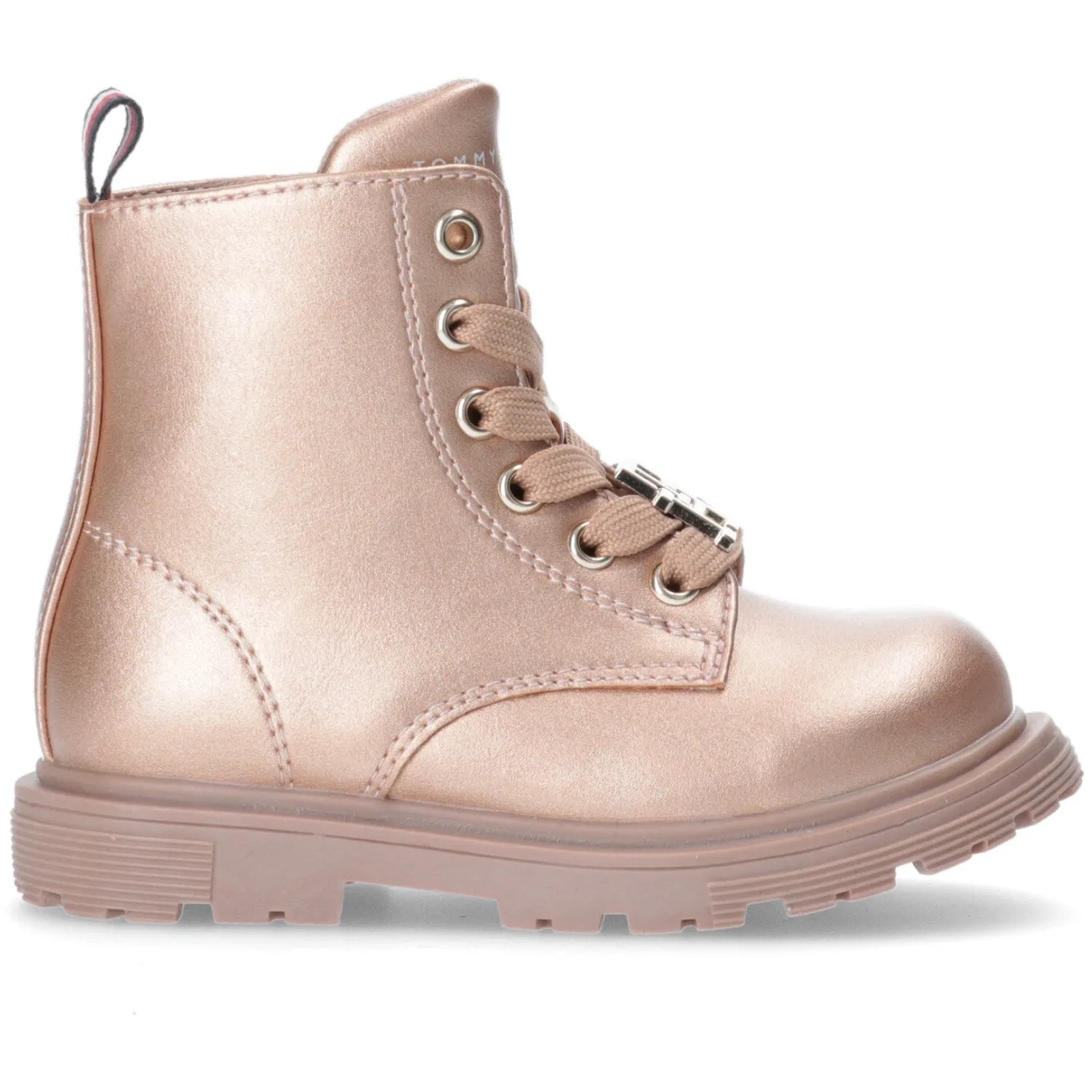 Tommy Hilfiger Rose Gold Lace-Up Bootie